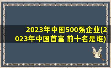2023年中国500强企业(2023年中国首富 前十名是谁)